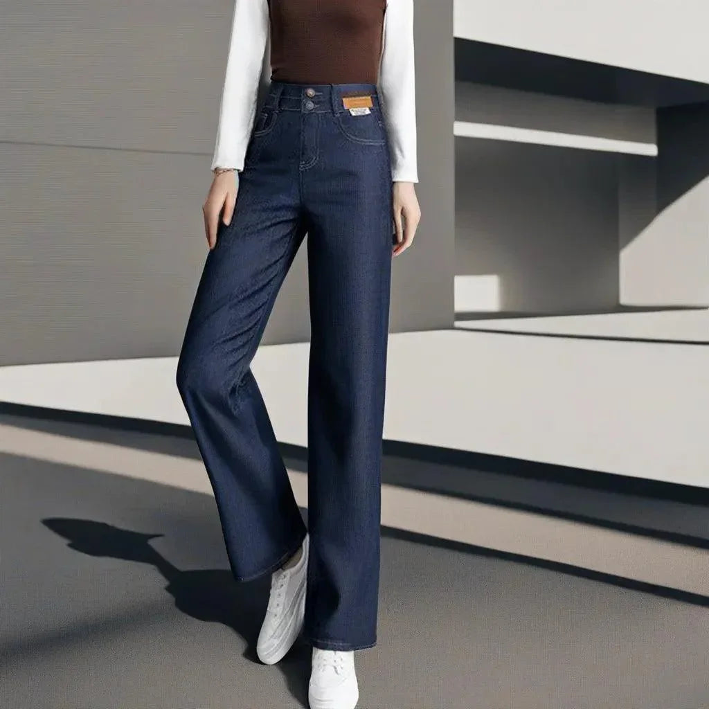 Calça Jeans Lívia™ com Caimento Soltinho e Acabamento Premium / A Calça Oficial da Mulher Moderna e Elegante!!