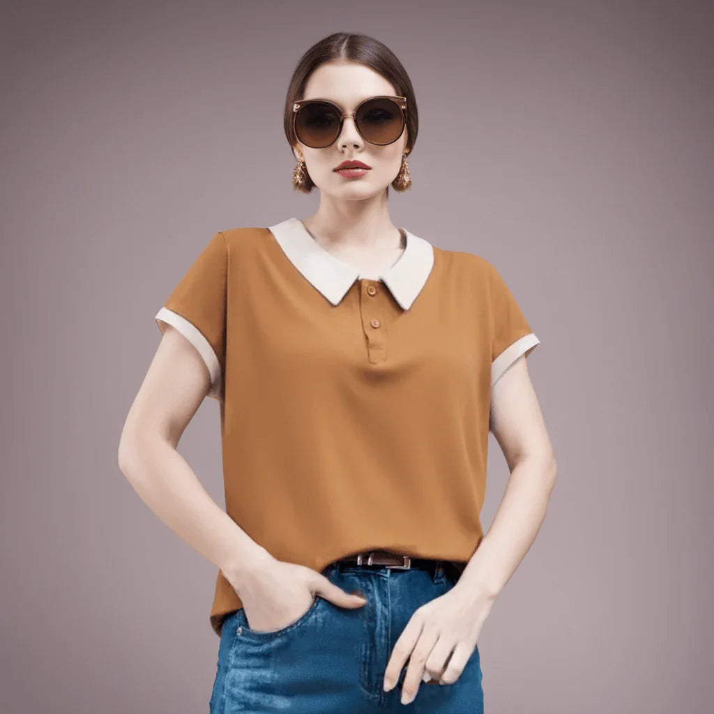 (Compre 2 Leve 3) Camiseta Polo Hevellyn™ Conforto Delicado / A Sinergia Perfeita entre Elegância e Conforto Diário!