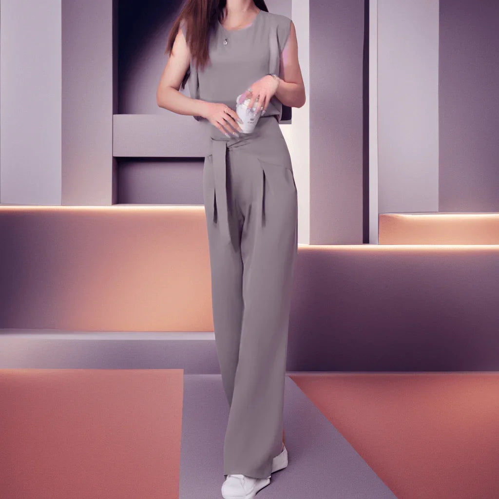 Conjunto Aurora™ com Blusinha de Amarração + Calça de Cintura Alta / A Escolha Certeira para Mulheres Elegantes e Estilosas!