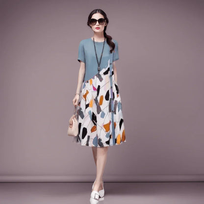 Vestido Magnólia™ Toque Moderno / Uma Pintura Vestível de Elegância e Conforto!