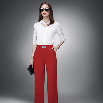 Calça de Alfaiataria Tiffany™ - Elegância com Corte Italiano para um Estilo Inigualável!