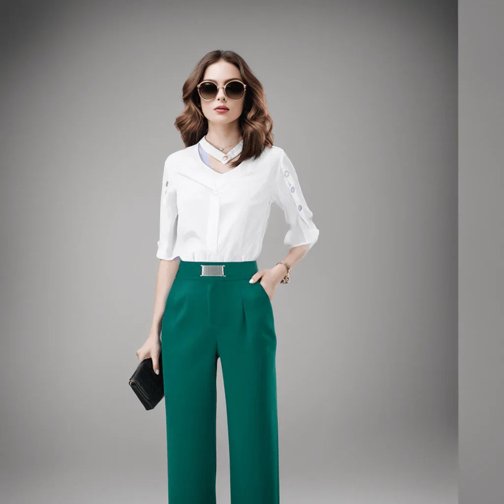Calça de Alfaiataria Tiffany™ - Elegância com Corte Italiano para um Estilo Inigualável!