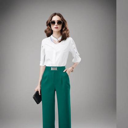Calça de Alfaiataria Tiffany™ - Elegância com Corte Italiano para um Estilo Inigualável!
