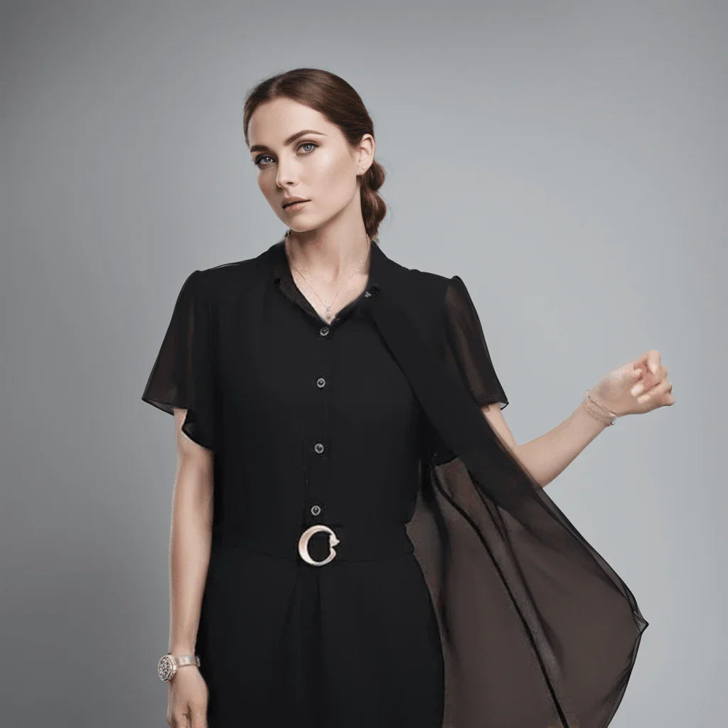 Conjunto Abravanel™ de Camisa com Cardigã Sobreposto + Calça Alfaiataria /  Elegância Atemporal para a Mulher Moderna!