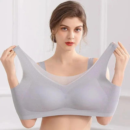 (Promoção Compre 2, Leve 3 ) Sutiã sem Costura Invisible 5D em Seda Gelo: Conforto que Não Machuca, Frescor que Permanece!