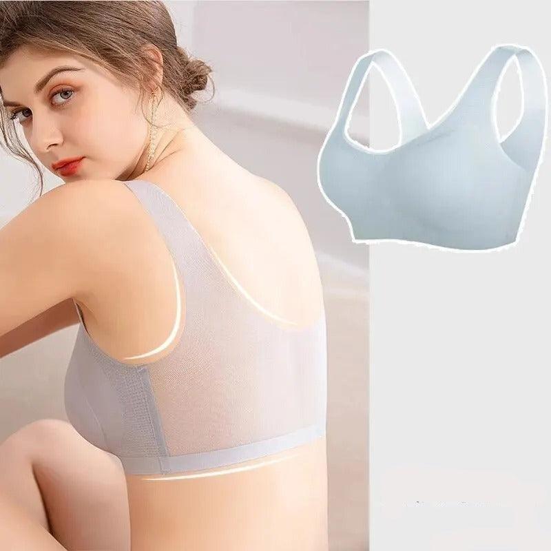 (Promoção Compre 2, Leve 3 ) Sutiã sem Costura Invisible 5D em Seda Gelo: Conforto que Não Machuca, Frescor que Permanece!