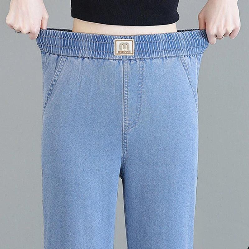 Calça Jeans Montpellier™ com Cós Alto Elástico/ A Mais Soltinha e Versátil do Mercado!