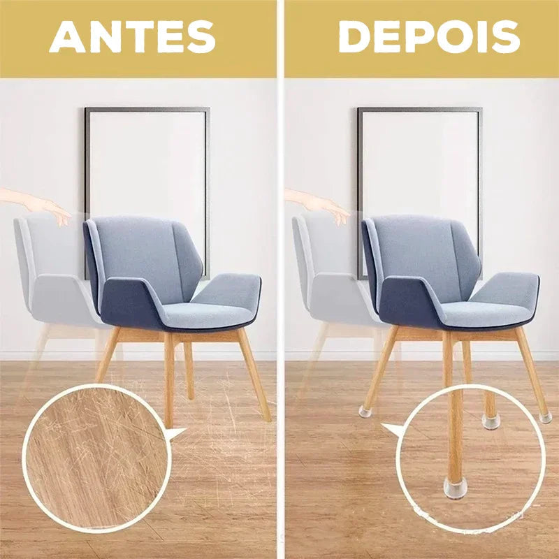 Protetor de Cadeira SilenceFit™ com Tecnologia Antirrisco e Antirruído / Preserve o Chão da Sua Casa e Prolongue a Vida Útil dos Seus Móveis