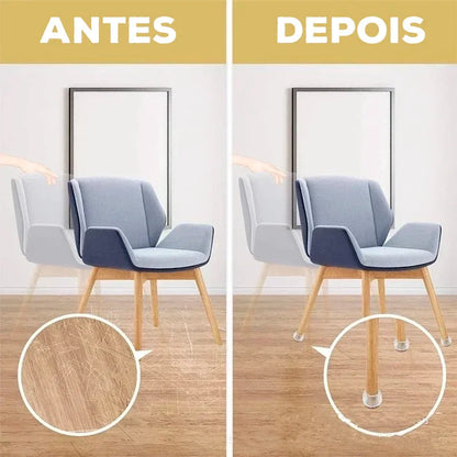 Protetor de Cadeira SilenceFit™ com Tecnologia Antirrisco e Antirruído / Preserve o Chão da Sua Casa e Prolongue a Vida Útil dos Seus Móveis