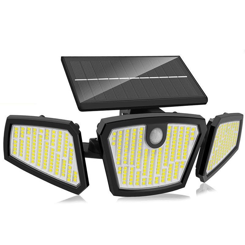 PAINEL SOLAR COM 3 CABEÇAS PARA ILUMINAÇÃO EXTERNA