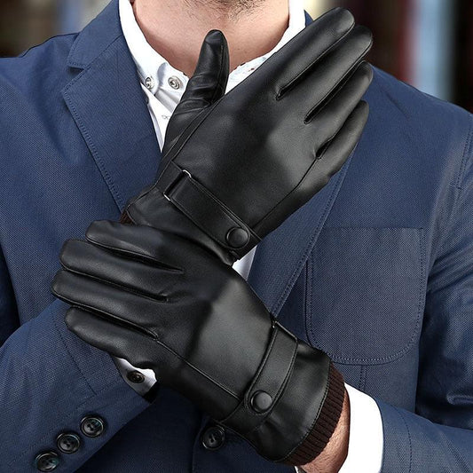 Luva de Inverno Masculinas Forrada - Couro Sintético