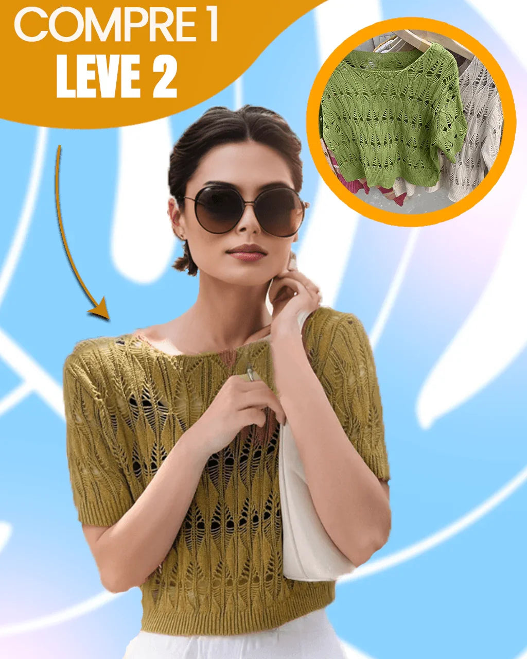 (Promoção Compre 1, Leve 2) Blusinhas Iolanda em Malha Estilo Tricô Artesanal!