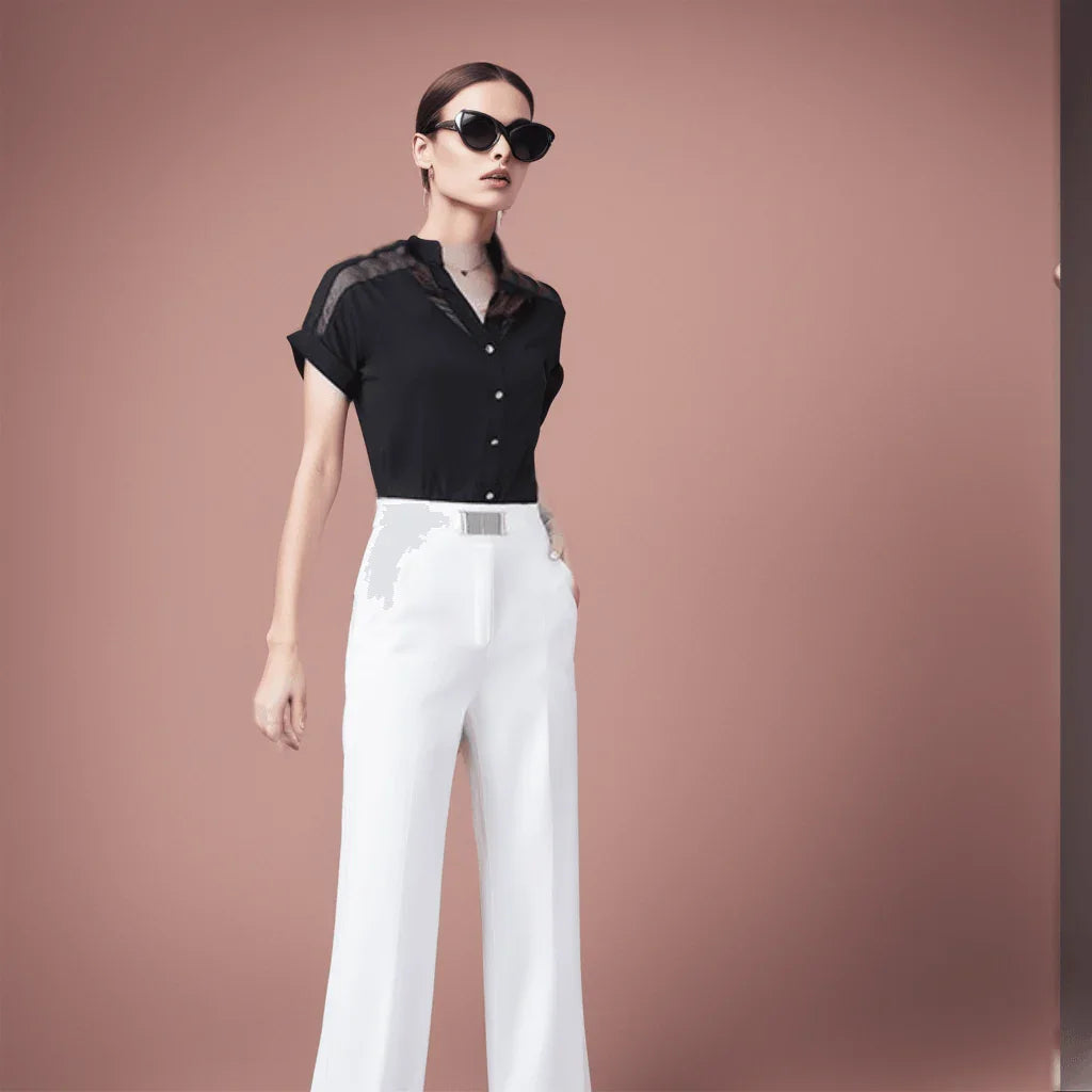 Calça de Alfaiataria Tiffany™ - Elegância com Corte Italiano para um Estilo Inigualável!