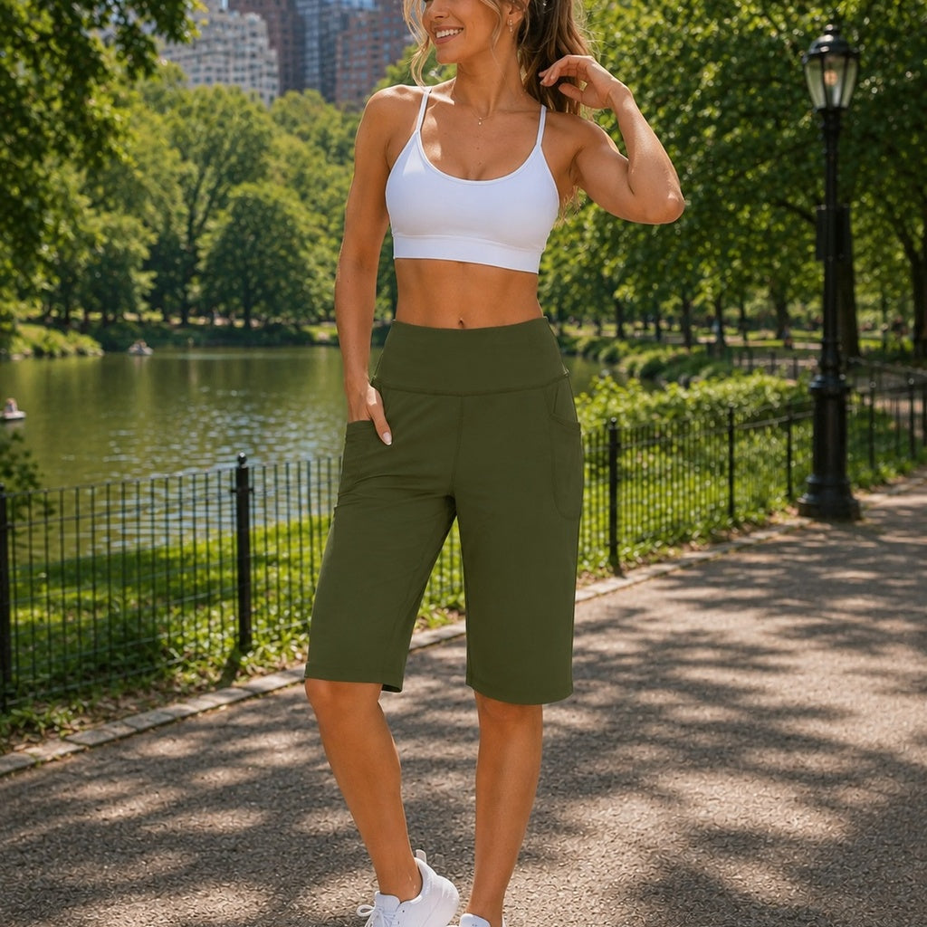 Shorts Antonella™ em Malha Premium Flexível com Cintura Alta