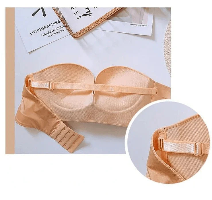(Super Promo de Lançamento: Compre 2 e Leve 3) Kit de Sutiãs Invisíveis Giselle™ com Fivela de Sustentação e Tecido em Náilon + Elastano