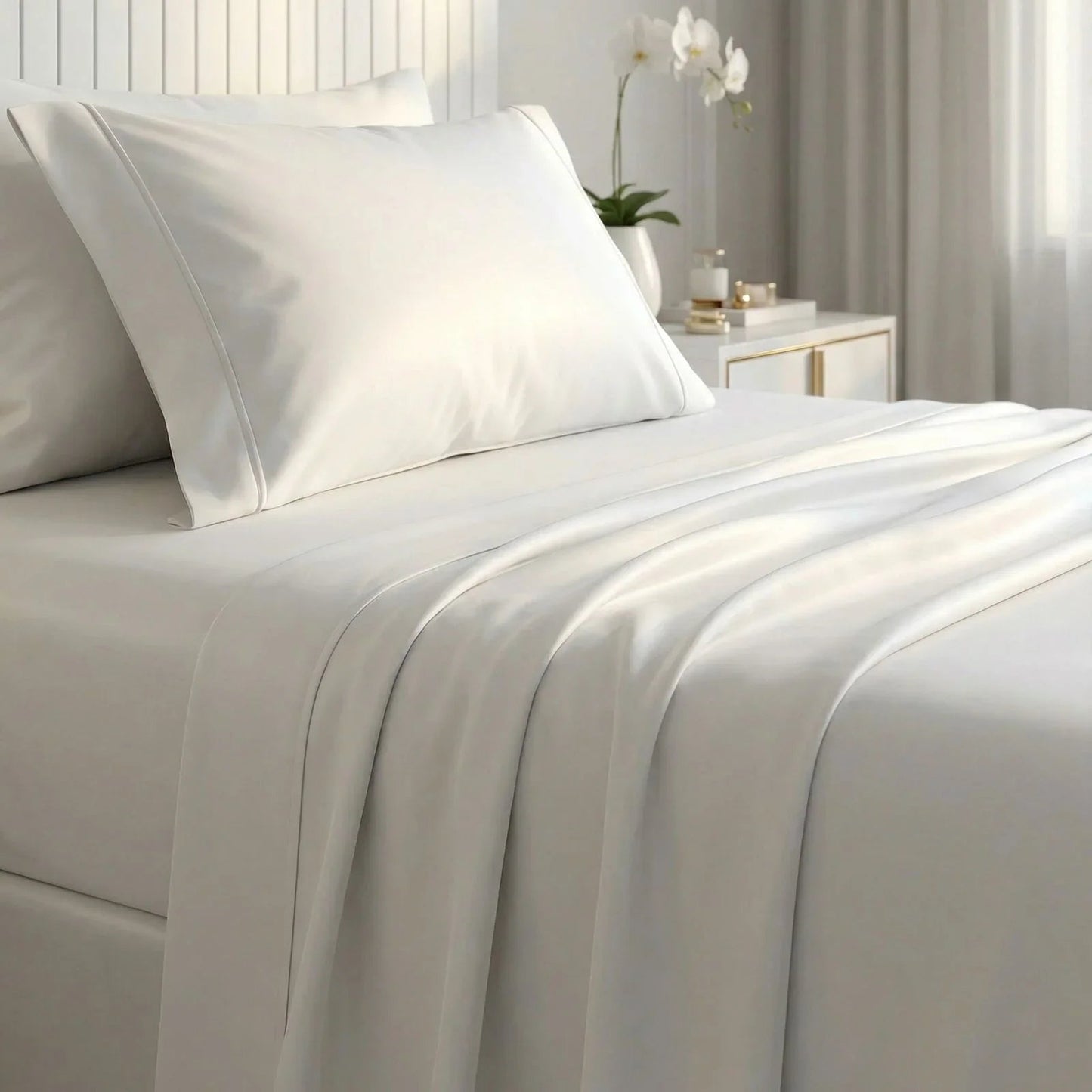 Jogo de Cama Impermeável Minimalist™ com Lençol com Elástico, Lençol Superior e Fronhas / Toque Macio e Conforto para o seu Momento de Descanso!