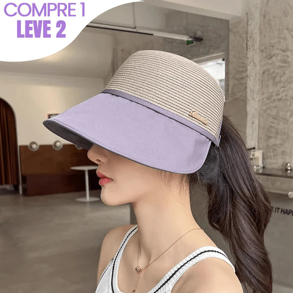 (Promoção Compre 1 Leve 2) Boné Estilo Sombreiro Soleil Charme™ - Seu Toque Elegante para Dias Ensolarados de Primavera e Verão!
